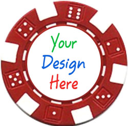 Personalized Poker Chips for Prom or Graduation - Dice Style