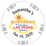 Personalized Poker Chips - Birthday Las Vegas Sign
