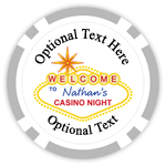 Personalized Poker Chips - Las Vegas Sign - Casino Night