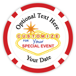 Personalized Poker Chips - Las Vegas Sign - Customized for Your Event
