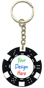 Personalized Wedding Favor Poker Chip Key Rings / Key Chains - Dice Style