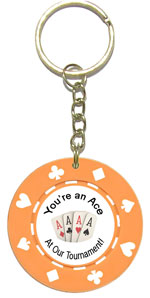 Personalized Poker Chip Key Rings / Key Chains - Suits Style