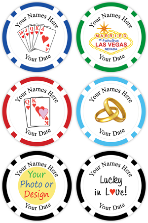 Personalized Wedding Poker Chip Save the Date Magnets